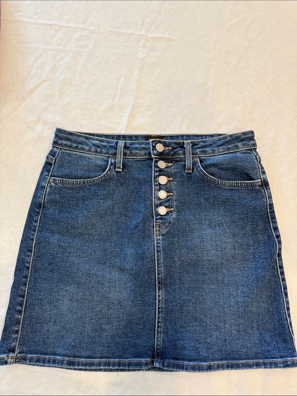 Just Black Blue Denim Button-Front Women's Skirt